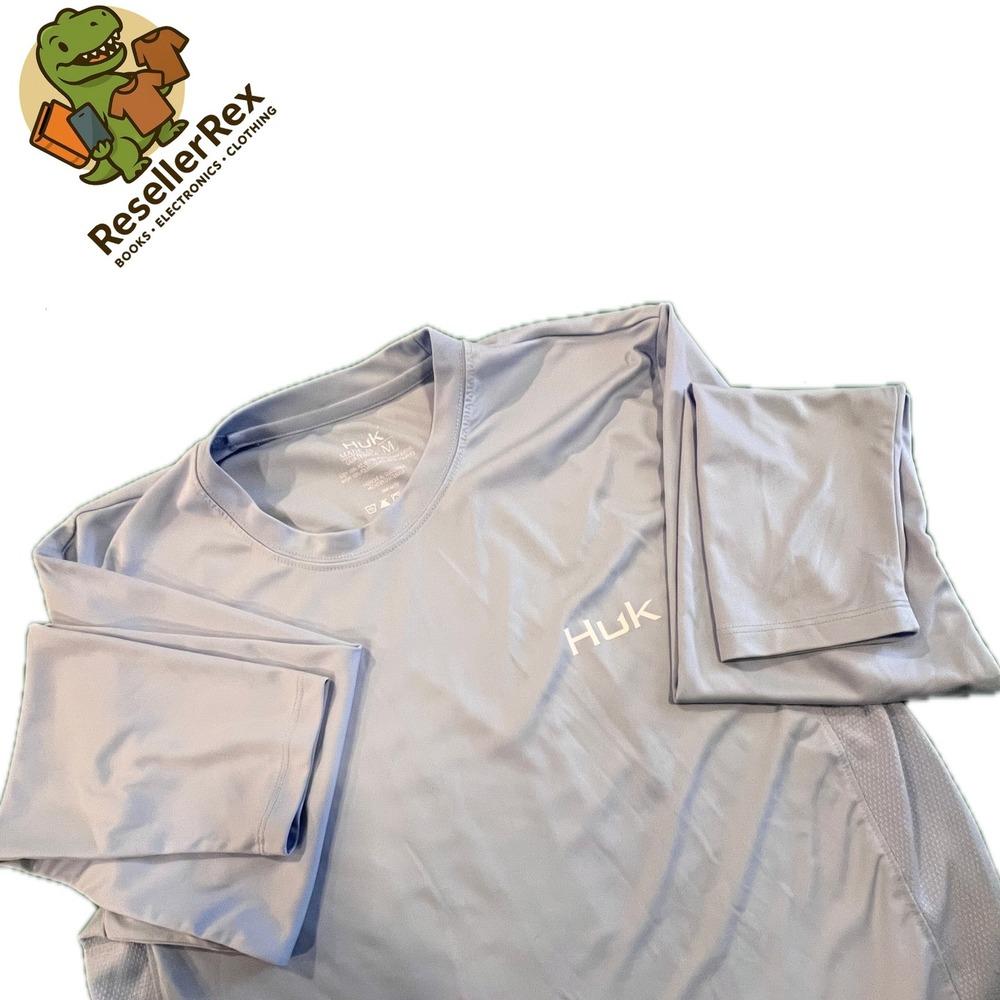 HUK Fishing Long Sleeve Shirt Mens‎ Blue Performance Athletic Activewear
